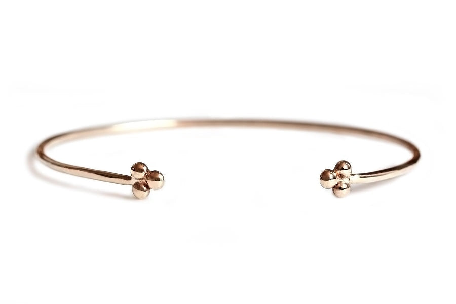 Tria Beaded Cuff Bracelet Andrea Bonelli Jewelry 14k Rose Gold