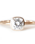 Zoe Cushion Lab Diamond Ring Andrea Bonelli Jewelry 14k Rose Gold
