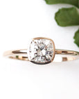 Zoe Cushion Moissanite Ring Andrea Bonelli Jewelry 