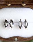 Salt + Pepper Diamond Marquise Studs Andrea Bonelli Jewelry