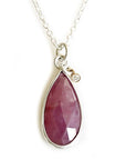 Pink Sapphire Necklace Andrea Bonelli Jewelry Silver + 14k Gold