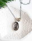 Silver Tourmalinated Quartz and Diamond Necklace Andrea Bonelli Jewelry