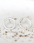 Silver Lacuna Circle Studs Andrea Bonelli Jewelry 