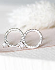 Silver Lacuna Diamond Circle Studs Andrea Bonelli Jewelry