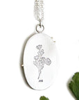 Silver Oval Dendrite Necklace No 3 Andrea Bonelli Jewelry
