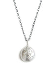 Silver Pebble + Diamond Necklace Andrea Bonelli 