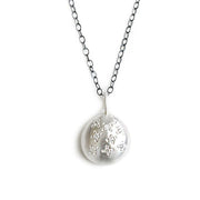 Silver Pebble + Diamond Necklace Andrea Bonelli Sterling Silver