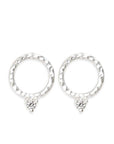 Silver Lacuna Diamond Circle Studs Andrea Bonelli Jewelry Sterling Silver