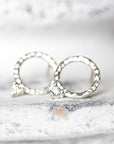 Lacuna Diamond Circle Studs Andrea Bonelli Jewelry Sterling Silver