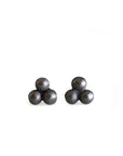 Silver Tria Beaded Studs Andrea Bonelli Jewelry Oxidized Sterling Silver