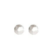 Silver Rock Faceted Pebble Studs Andrea Bonelli Jewelry Sterling Silver