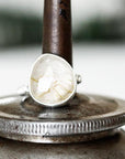Silver Rose Cut Rutilated Quartz Ring Andrea Bonelli Jewelry