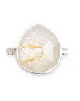 Silver Rose Cut Rutilated Quartz Ring Andrea Bonelli Jewelry Sterling Silver