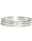 Silver Slim Stacking Diamond Ring Set Andrea Bonelli