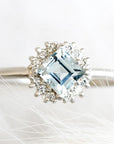 Tavi Halo Aquamarine Ring Andrea Bonelli Jewelry