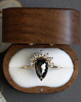 Black Diamond Crown Halo Ring 2.24ct Andrea Bonelli Jewelry