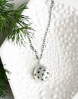 Silver Pebble + Green Diamond Necklace Andrea Bonelli Sterling Silver