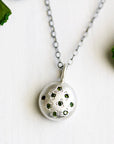 Silver Pebble + Green Diamond Necklace Andrea Bonelli 