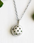Silver Pebble + Green Diamond Necklace Andrea Bonelli