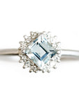 Tavi Halo Aquamarine Ring Andrea Bonelli Jewelry