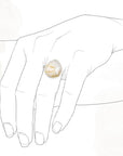 Silver Rose Cut Rutilated Quartz Ring Andrea Bonelli Jewelry