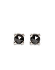 Black Rose Cut Diamond Studs Andrea Bonelli Jewelry 14k White Gold