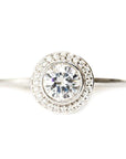 Brie Halo GIA Diamond Ring Andrea Bonelli 14k White gold