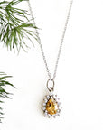 Curated Aura Pear Halo Necklace Andrea Bonelli Jewelry