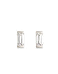 Linea Baguette Studs Andrea Bonelli Jewelry 14k White Gold