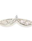 Crown Creste Diamond Ring Andrea Bonelli 14k White Gold