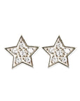 Star Diamond Studs Andrea Bonelli Jewelry 14k White Gold