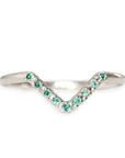Peak Nove Emerald Ring Andrea Bonelli 14k White Gold