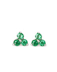 Tria Emerald Studs Andrea Bonelli Jewelry 14k White Gold