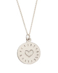 Engraved Heart Necklace Andrea Bonelli Jewelry 14k White Gold