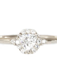 Isobel Halo Diamond Ring Andrea Bonelli Jewelry 14k White Gold