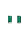 Linea Emerald Studs Andrea Bonelli Jewelry 14k White Gold