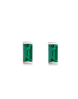 Linea Emerald Studs Andrea Bonelli Jewelry 10k White Gold