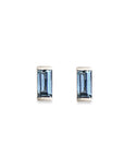 Linea London Blue Topaz Studs Andrea Bonelli Jewelry 10k White Gold