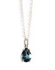 London Blue Topaz Solitaire Necklace Andrea Bonelli Jewelry