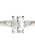 Marina Moissanite Ring Andrea Bonelli 14k White Gold