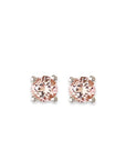 Pink Topaz Studs Andrea Bonelli Jewelry 14k White Gold
