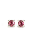 Rhodolite Garnet Studs Andrea Bonelli Jewelry 14k White Gold