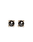 Black Rose Cut Diamond Studs Andrea Bonelli Jewelry 14k Yellow Gold