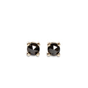 Black Rose Cut Diamond Studs Andrea Bonelli Jewelry 14k Yellow Gold
