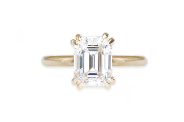 Bailey Double Claw Moissanite Ring Andrea Bonelli Jewelry 14k Yellow Gold