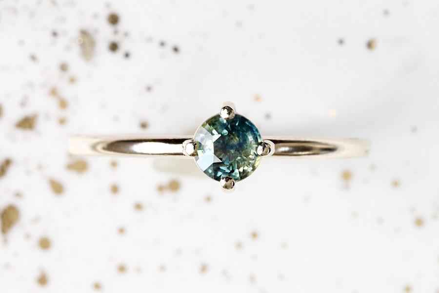 Blue green hotsell parti sapphire ring