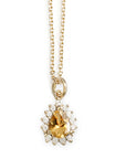 Create Your Aura Pear Halo Necklace Andrea Bonelli Jewelry 14k Yellow Gold