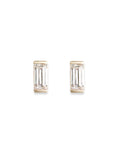 Linea Baguette Studs Andrea Bonelli Jewelry 14k Yellow Gold