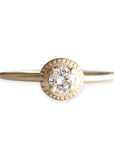 Evelyn Milgrain GIA Diamond Ring Andrea Bonelli 14k Yellow Gold