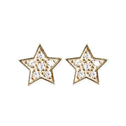 Star Diamond Studs Andrea Bonelli Jewelry 14k Yellow Gold